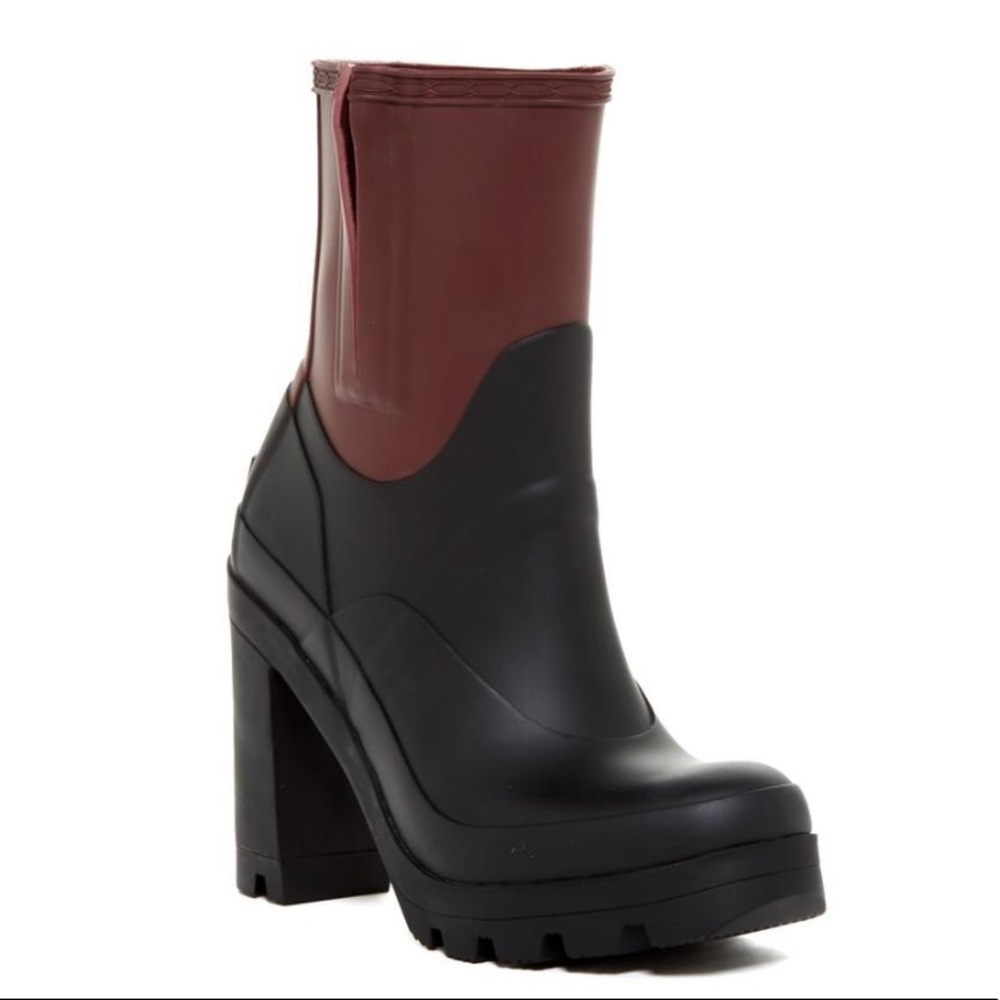 Hunter Black/Umber Contrast High Heel Booties